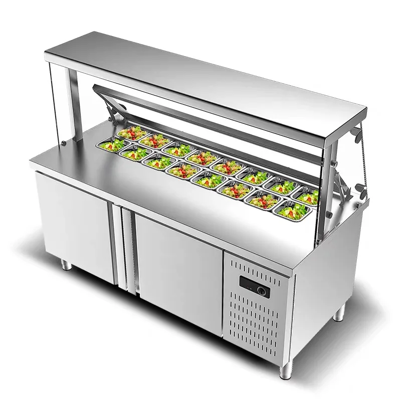 hot sales salad bar display fridge chiller showcase