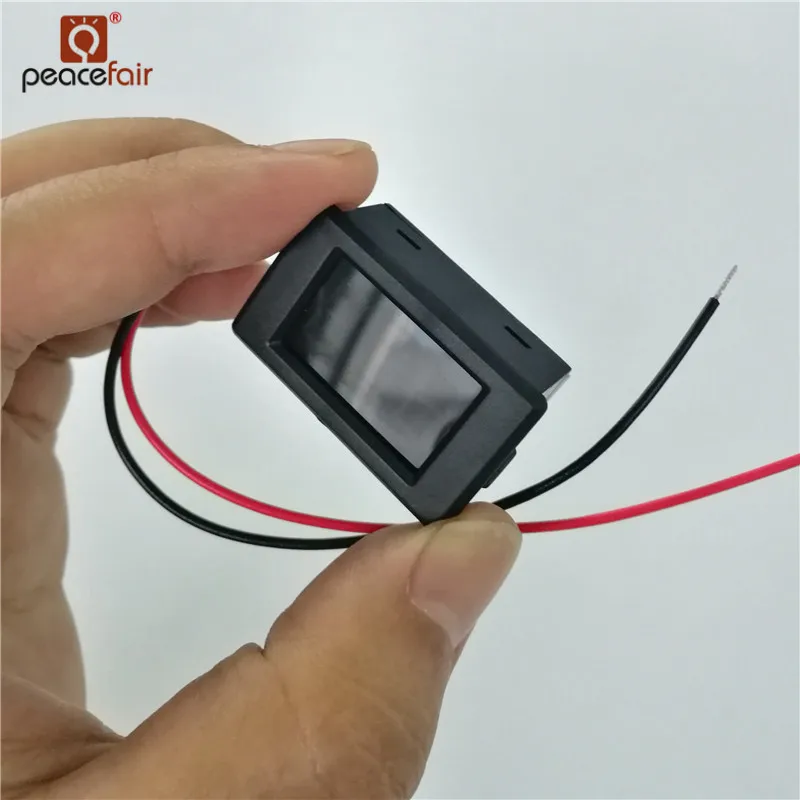 Peacefair PZVM-001 DC 0.36 inch Reverse Protection Red/Blue/Yellow LED Digital Panel DC Mini Voltmeter 12V