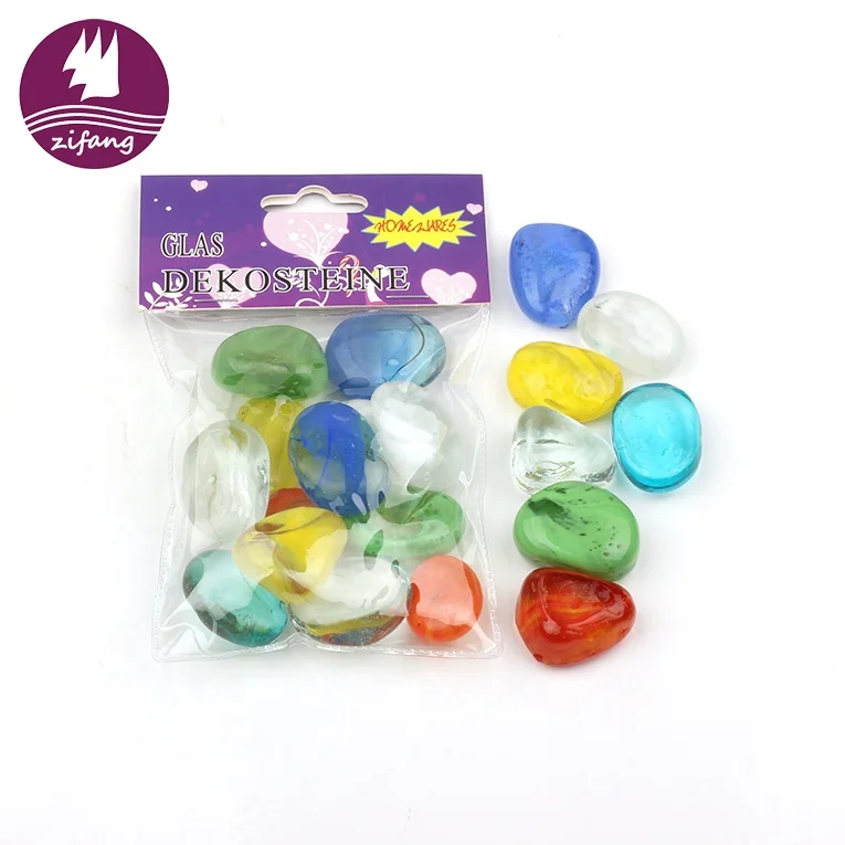 Delectable river stones for garden colorful high quality glass stones