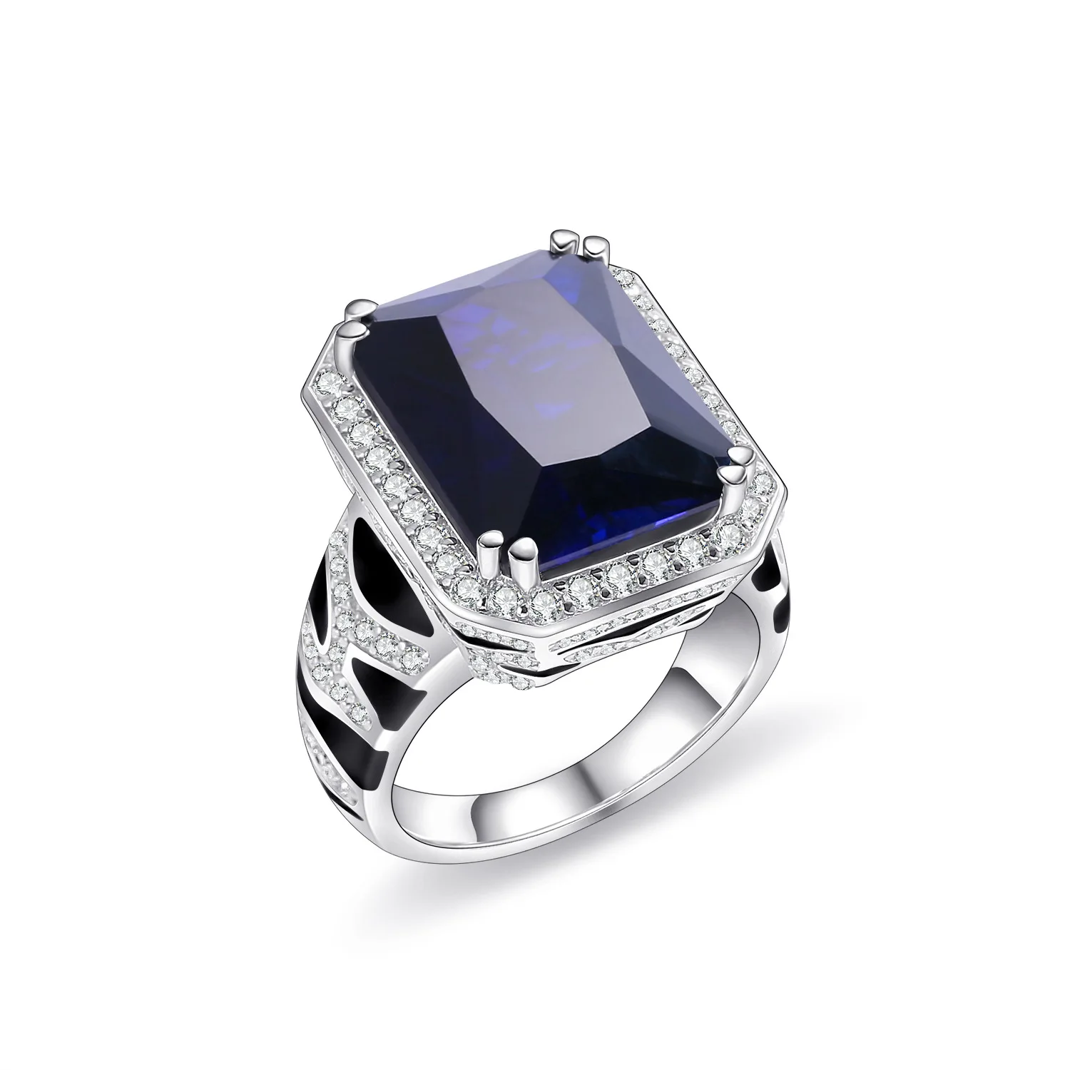 Original design domineering tiger patterned gemstone ring for couples 925 sterling silver large carat red sapphire ring