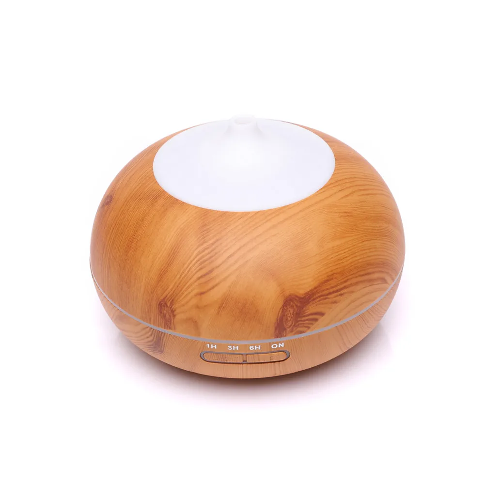 500Ml Aromatherapy Diffuser Wooden Grain Ultrasonic Cool Mist Humidifier Essential Oil Diffuser With Remote Control