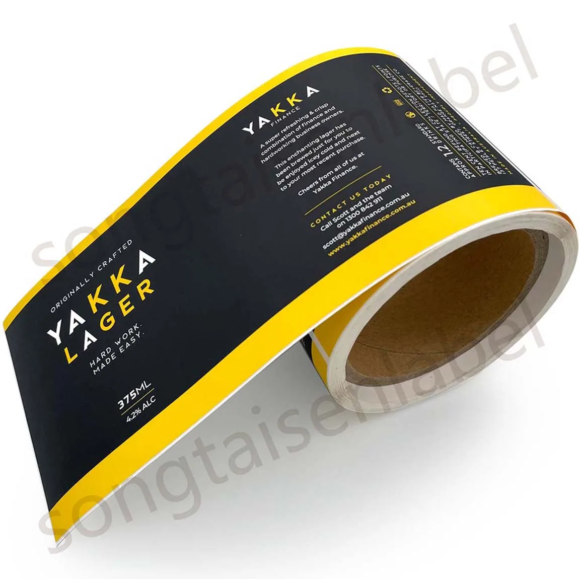 Customized Permanent Adhesive Glass Bottle Label Waterproof Matte Vinyl Canned Beer Label