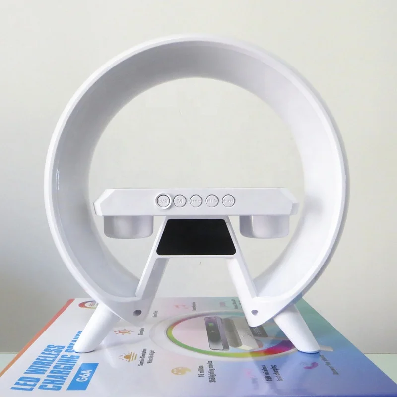 Lonvel Hot selling wireless charger atmosphere lamp BT-G80 RGB 15W wireless charging smart Alarm clock speaker table lamp