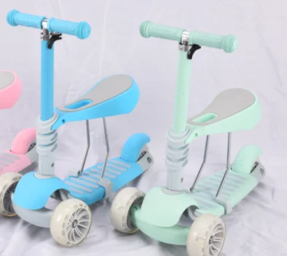 3 Wheel Kids Kick scooter Pink Rubber Handle Custom packaging Logo Color  Body Plastic