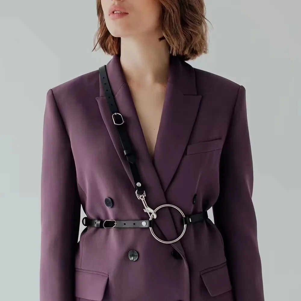 New Punk Body Harness Black Gothic Leather Waist Chest Strap Belt Adjustable Rave Body Jewelry for Women and Girls