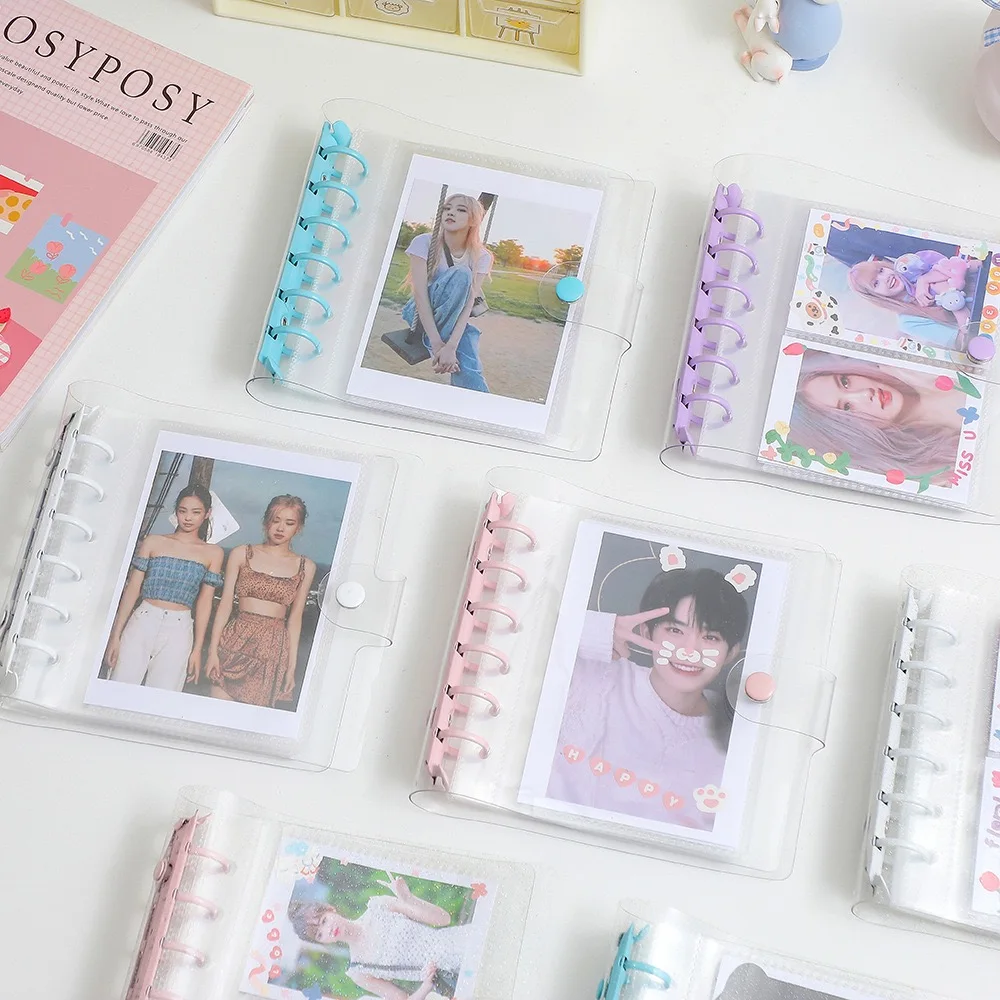 Wholesale A7 Korean Version Glitter PVC Binder Photo Album DIY Hand Ledger Small Card Storage Book
