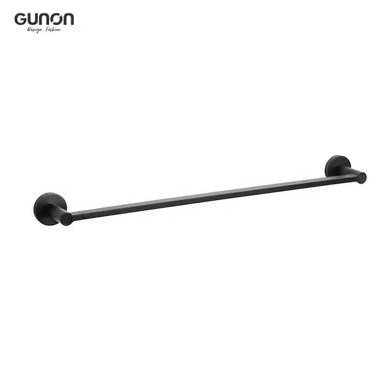 Bathroom Shelf with Towel Bar New Style Matte Black Bathroom Accessories Single Rod Wall Mounted Brass copper Contemporary