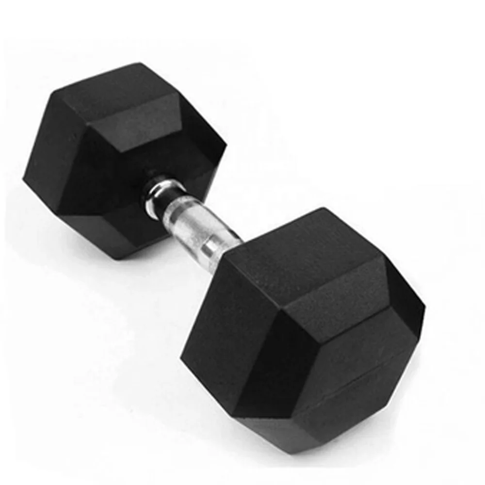 China Rizhao Realman Direct Factory Gym Fitness Fixed Rubber Commercial Weight Lifting Hex Dumbbell Set