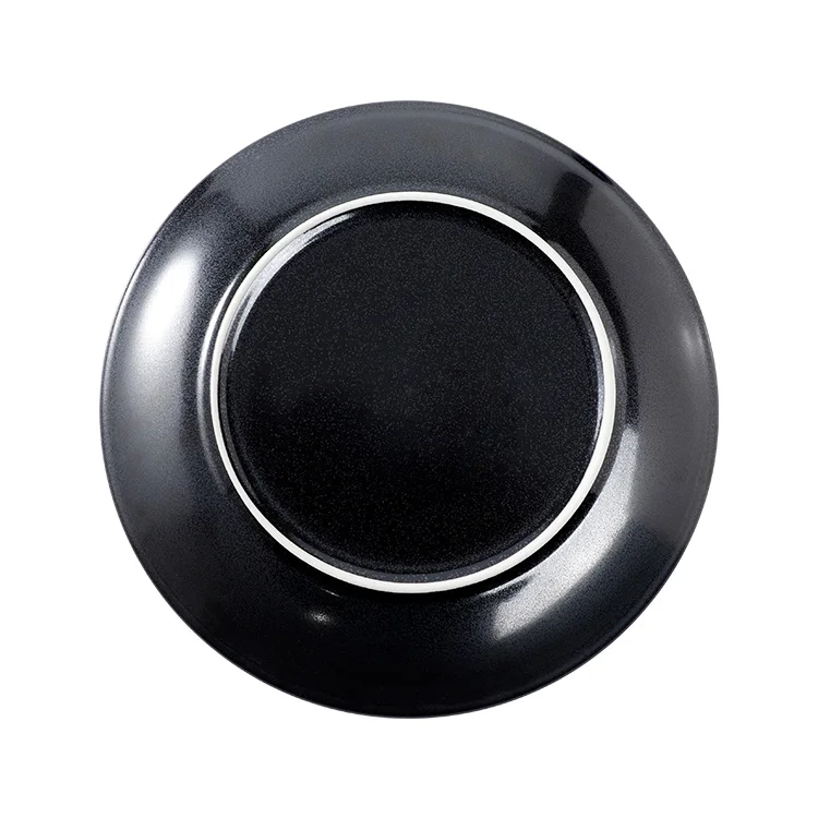 Factory Direct Wholesale Hotel Black Nordic Dinner Ceramic Dish Restaurant Eco Friendly Porcelain Plates