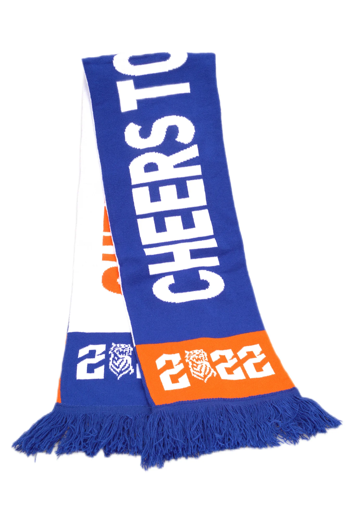 Custom logo 100% Acrylic knitted jacquard knitting pattern scarf Winter Scarf for Football Soccer Sports Team Fan