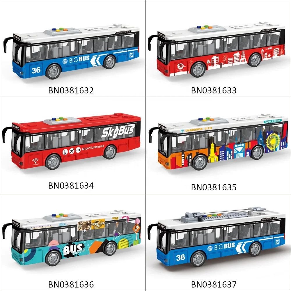 Wholesale 1/32 Pull Back Alloy Bus Model With Open The Door Scale Diecast Toy Light And Music Bus Toy OEM/ODM