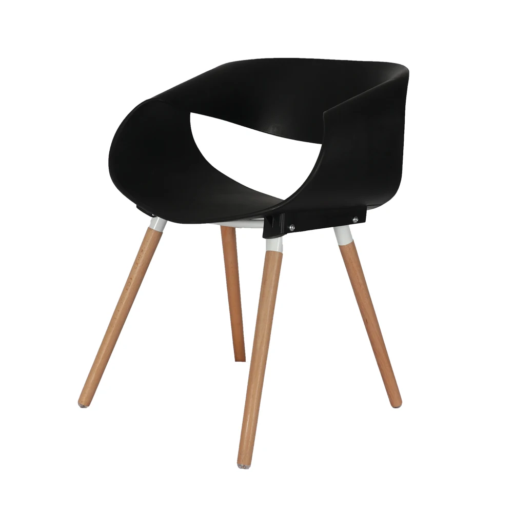 hot selling classic black wooden white plastic restaurant dining chair