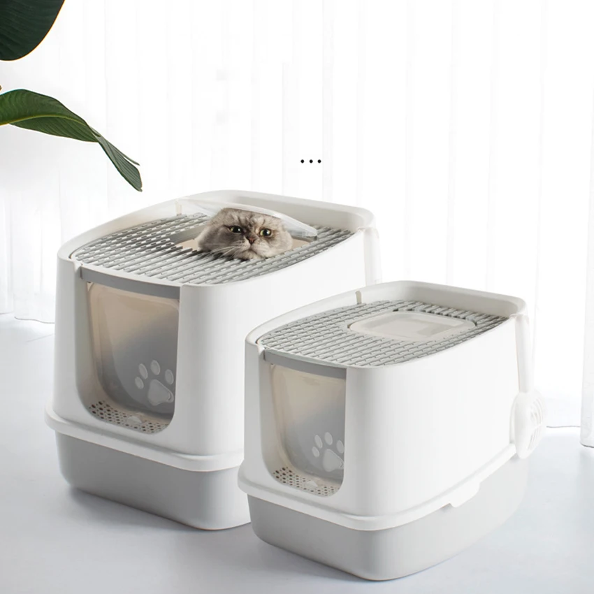 
Manufacturer wholesale Enclosed Anti Splash cat toilet luxury cleaning Cat Litter Box 