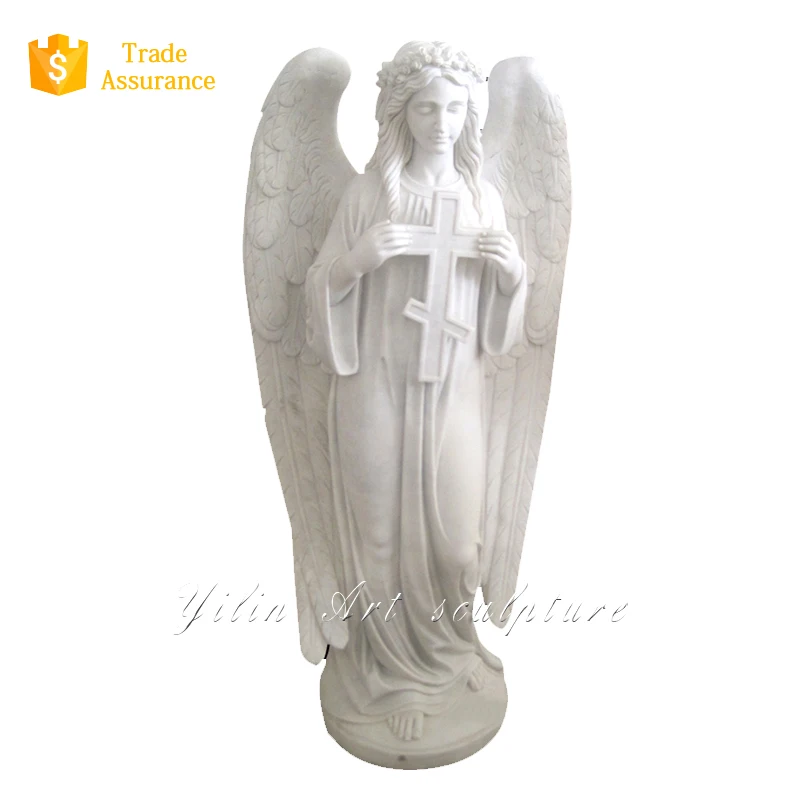 White marble church life size angel statue for sale