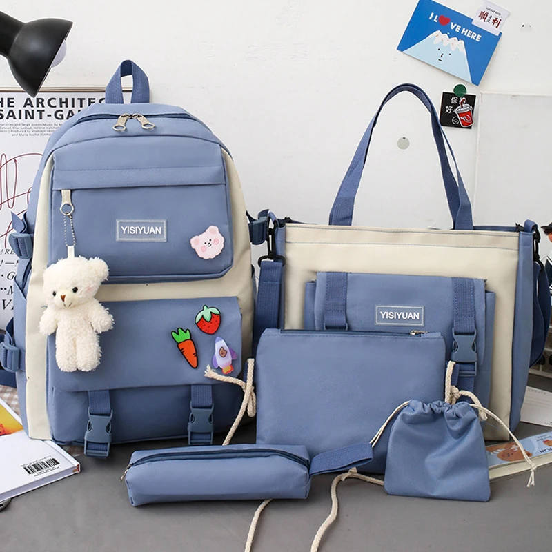 Custom New Canvas Casual School Female Kids Student Bags Backpack For Girls