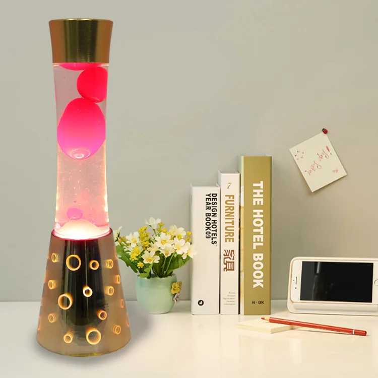 2020 OEM on sale yellow pink blue purple  wax clear nova liquid glass 3d magama table night light molten lava lamp