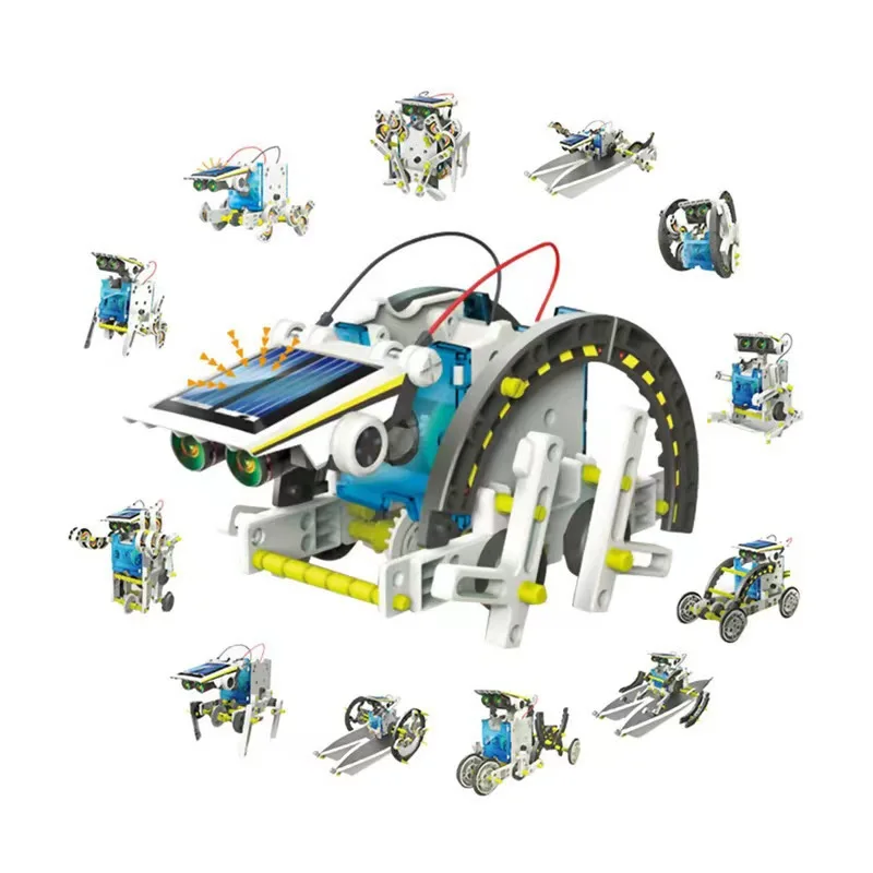 Assembling education 13 in 1 stem solar robot kit toys diy building science stem solar robot kit 13 in 1 solar robot toy