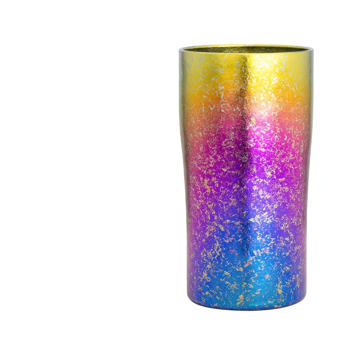 Ultralight Bactericidal Titanium Water Cup Double Wall 300ml Titanium Rainbow Portable Travel Water Cup  Drinkware Beer Mug