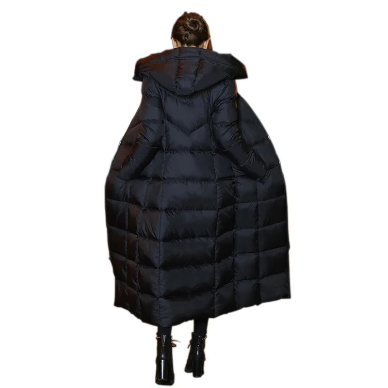 
Long section long knee long section thickening ladies hooded down jacket 2019 autumn and winter new Korean jacket 