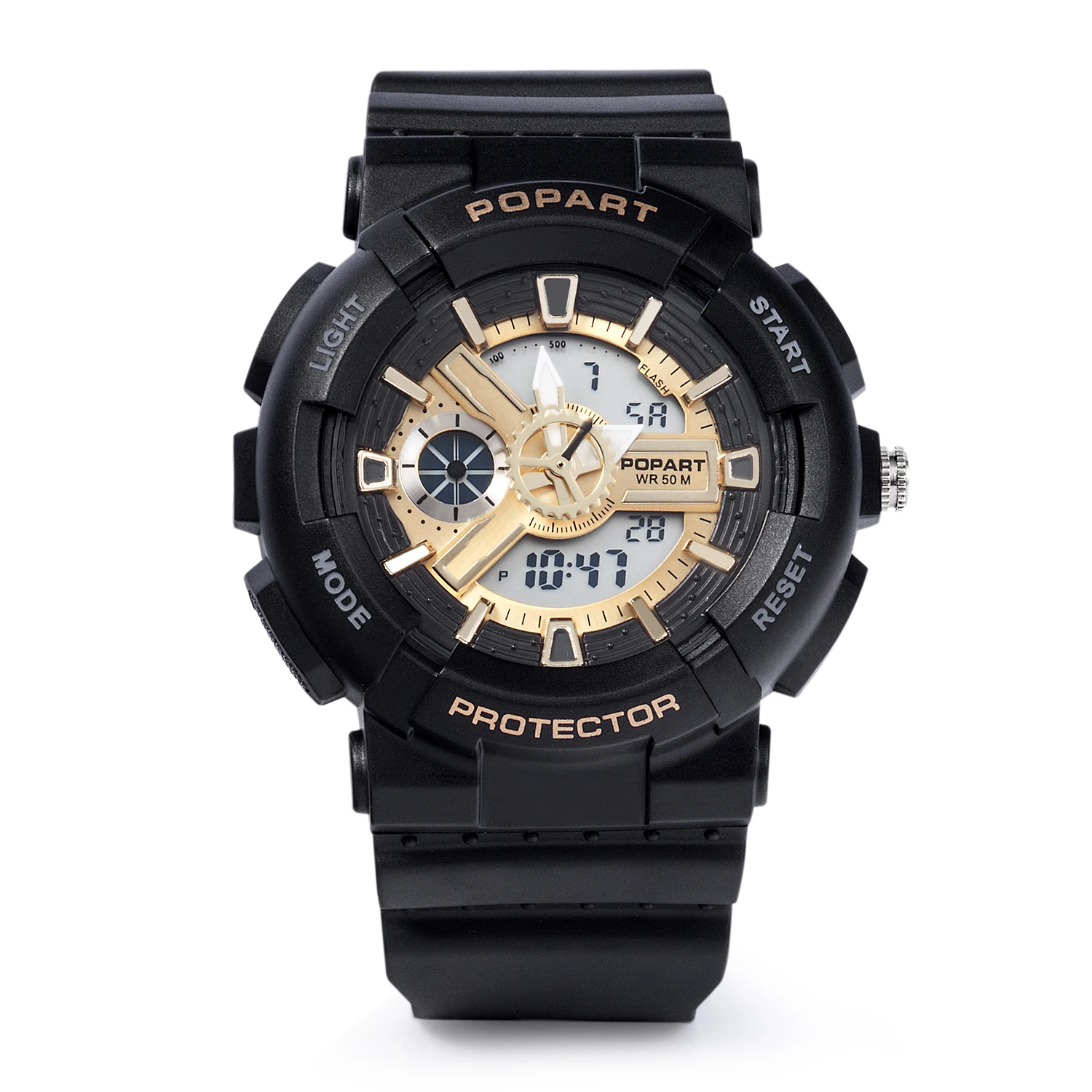 
POPART 921 Dual time relojes hombre waterproof Chronograph quartz sports digital wrist watches 
