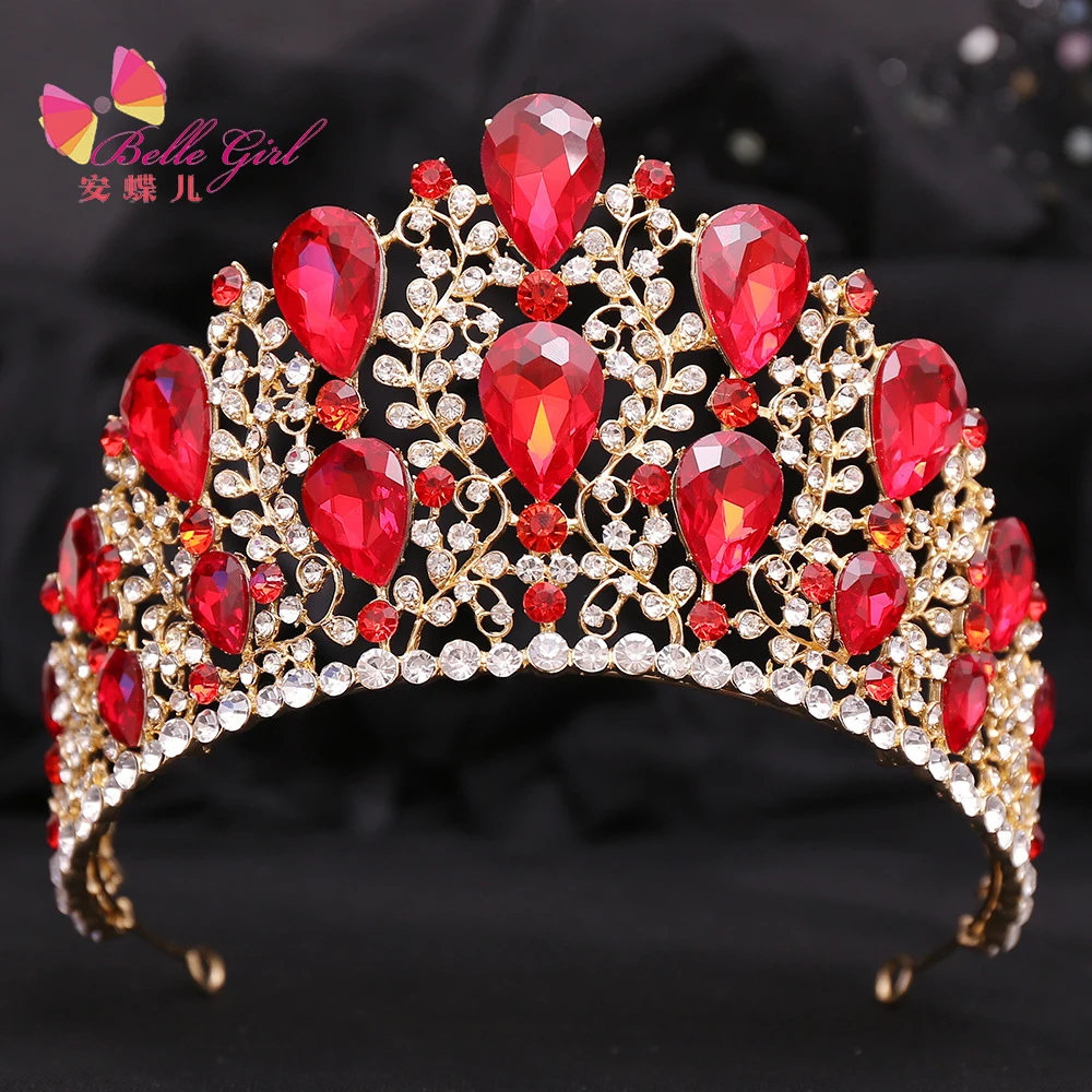 BELLEWORLD H1412 alloy royal toyota crown fashion rhinestone crystal baroque birthday tiara pageant crowns for queens