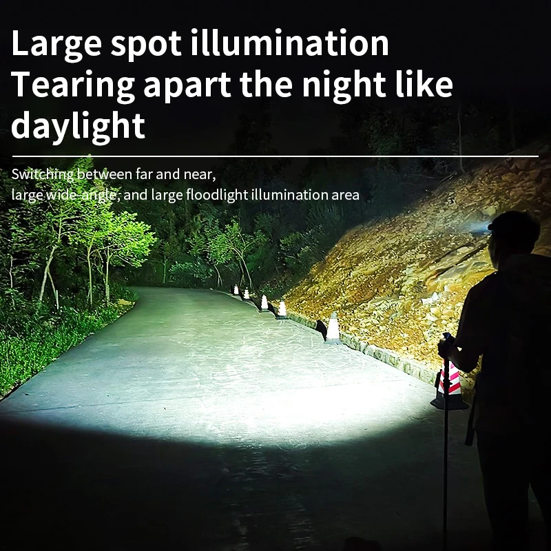 Super bright outdoor camping fishing zoomable 18650 li-ion battery rechargeable led headlamp