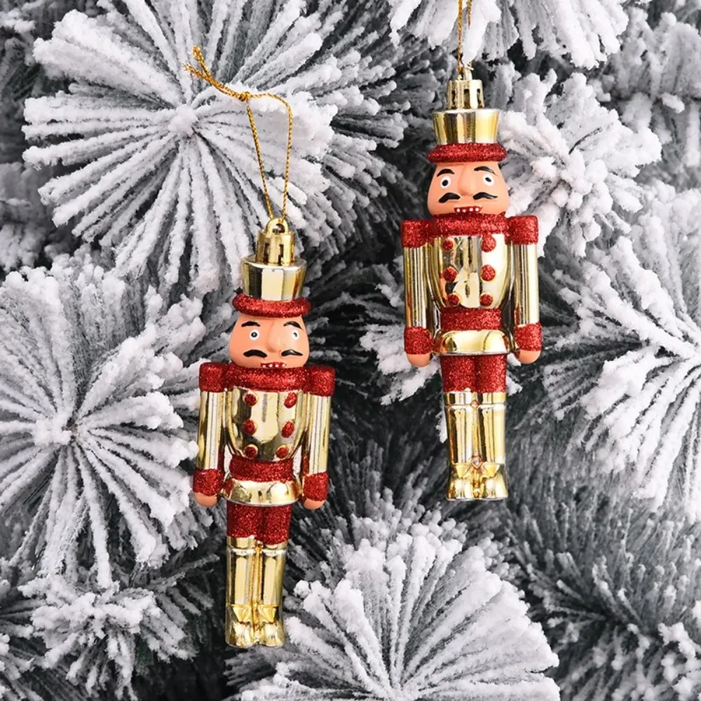 Plastic Nutcracker Doll Christmas Tree Ornaments Gifts Wooden Soldier Nutcracker for Christmas Decoration