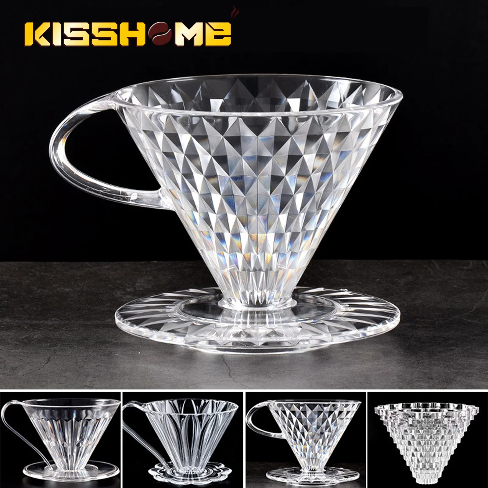 Coffee Funnel Drippe Heat-resistant resin Filter Cup Pour Over Coffee Maker Barista Accessories Cafe Maker Funnel Dripper