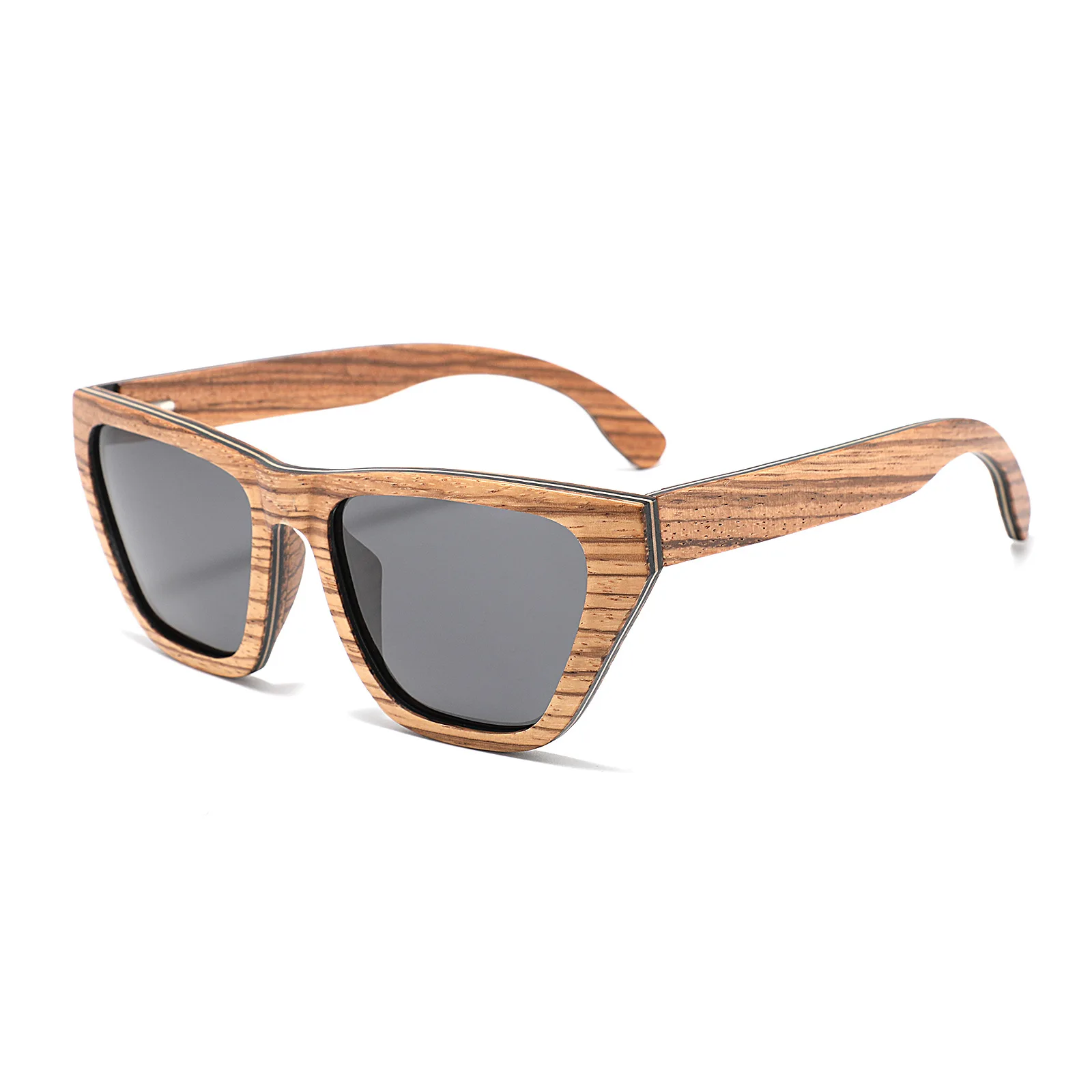 Cat Eye Wooden Sunglasses Dropshipping Polarized Lens Recycled Skateboard Wood Sunglass