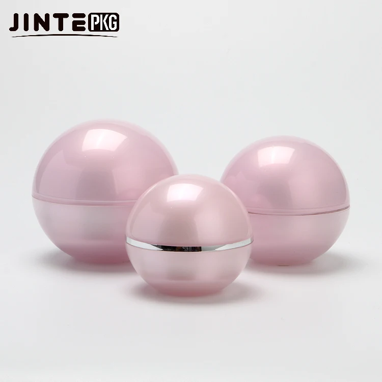 Luxury Ball Shape Jars Pink  Ball Acrylic Cream Jars Cosmetic Acrylic Cream Container 15g 30g 50g Eye Serum Eye Rich Essence