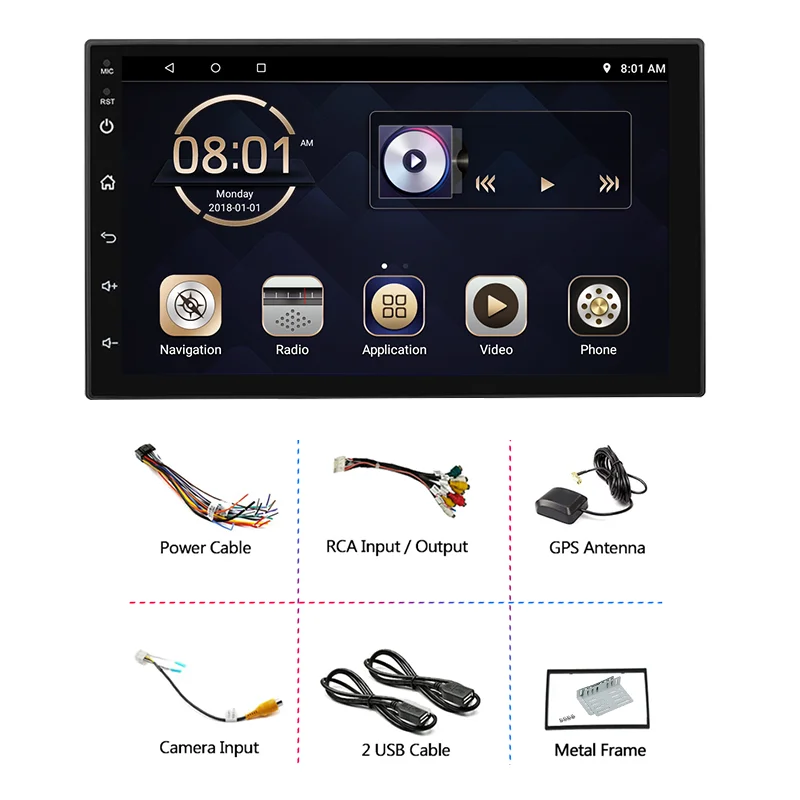 LAESD 7/9/10.1 дюйм 1 + 16G Автомобильная аудиосистема 2din универсальный IPS