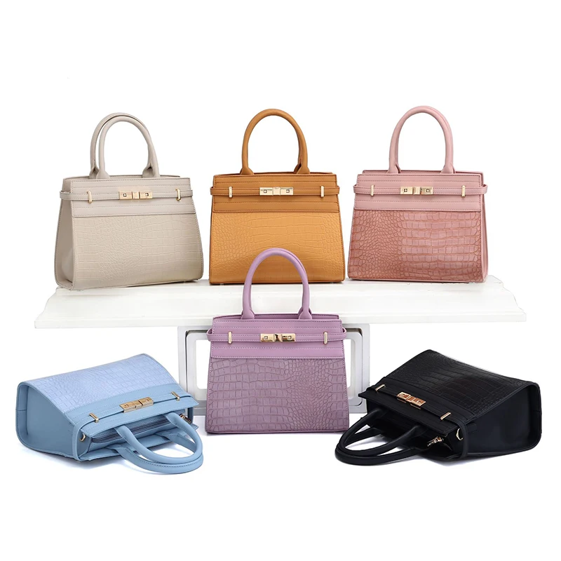 Fashion crocodile pattern pu leather bags women handbags ladies shoulder tote hand bag custom handbag