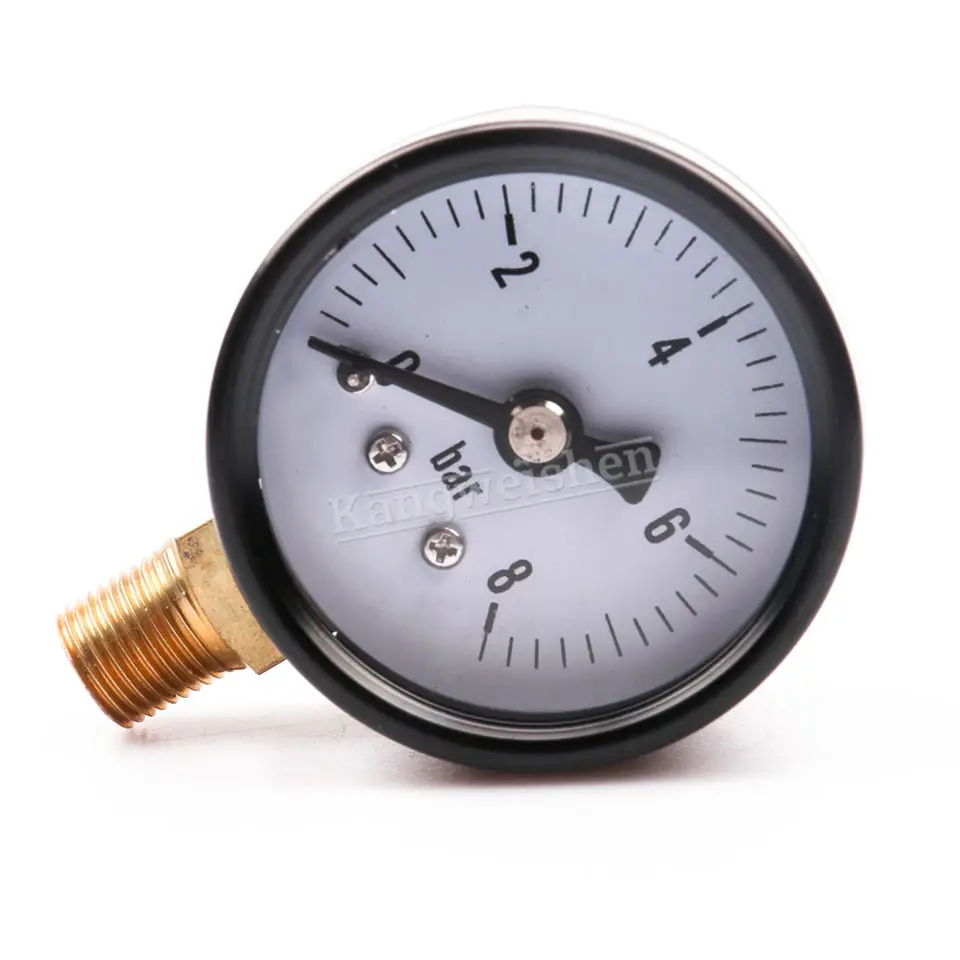 High quality stainless steel water gas pressure gauge with oil black iron bottom cover dry total pressure gauge