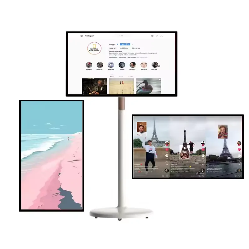 Yoga 32 Inch Smart Tv Stand Tv Follow By Me Portable Tv On Wheels