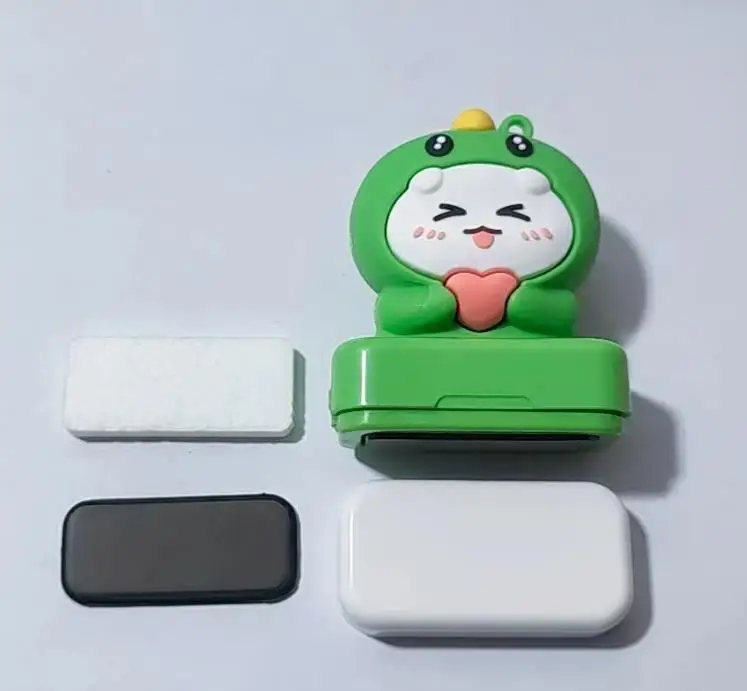 good quality with key cain  4mm cartoon  flash stamp rubber  33*13mm pre inking stamp