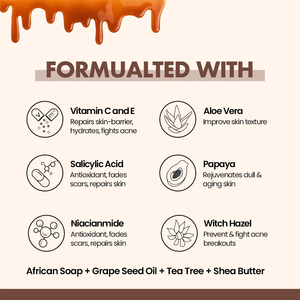 Caramel Skin Care Set Private Label Glowing Brightening Anti Acne Skin Face Toner Serum Facial Cream Body Lotion Skincare Set