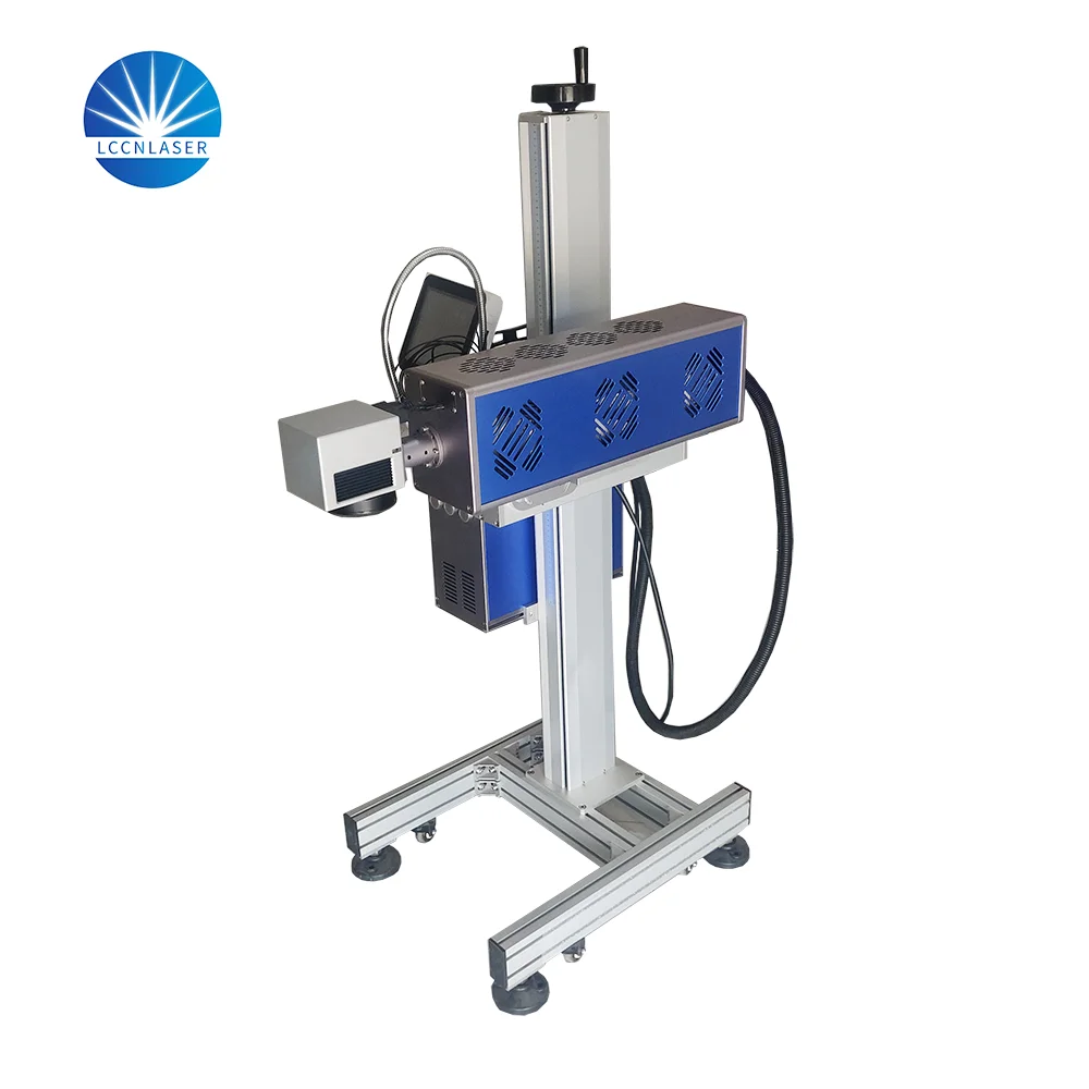 flying Product line online flying CO2 laser marking machine for pet bottle laser printer