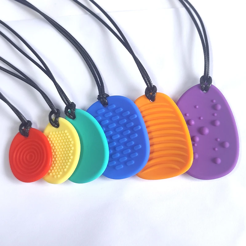 2024 Newest Food Grade Silicone Sensory Stone Fidget Toys  Pack Textured Soft Worry Stone for Autism Kids Calming Relief Stress