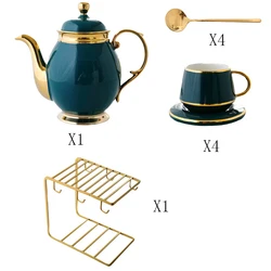 Northern Europe Coffee Cup Sets Coffee And Tea Set Color Porcelain Tea Sets
