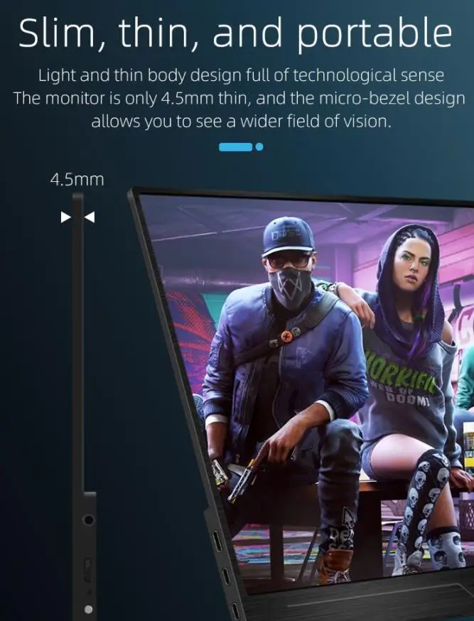 Самый продаваемый ультратонкий игровой монитор 17 3 дюйма 4k IPS WiFi type-C для телефона