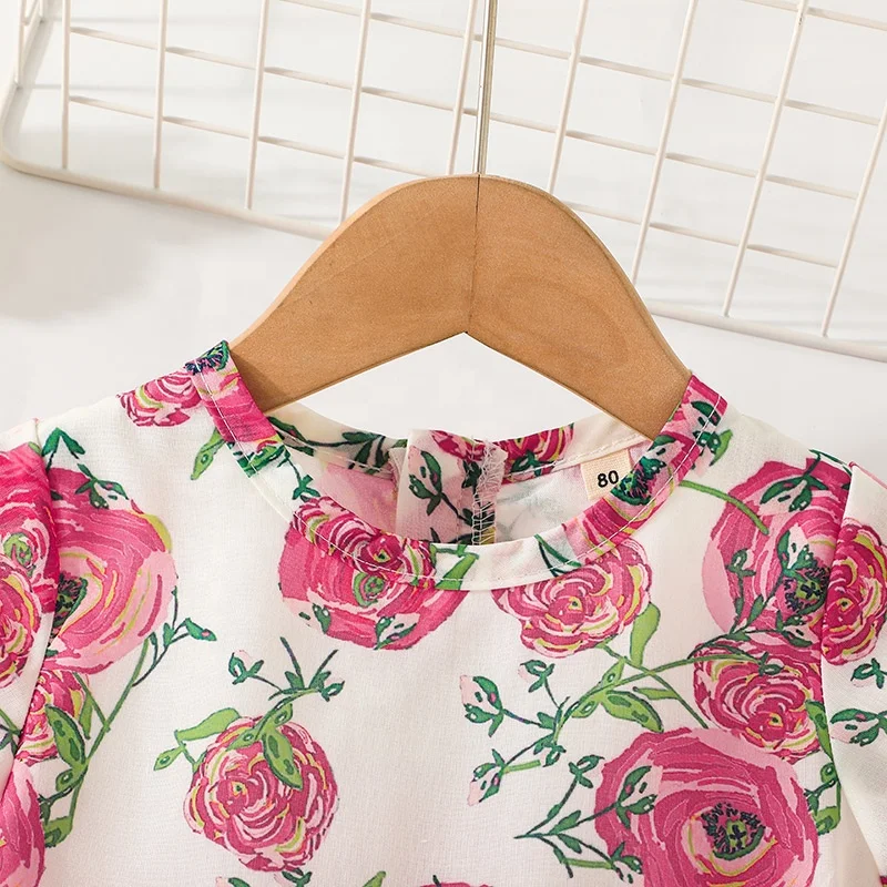 Summer Toddler Girls Dress Kids Clothing Flower Girl Dress Kids Birthday Girl Dress Print Cute Children Short Sleeve Sleeveless