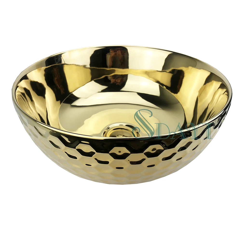 gold color ceramic small vanity bathroom sink bathroom luxury golden design parryware wash basin price