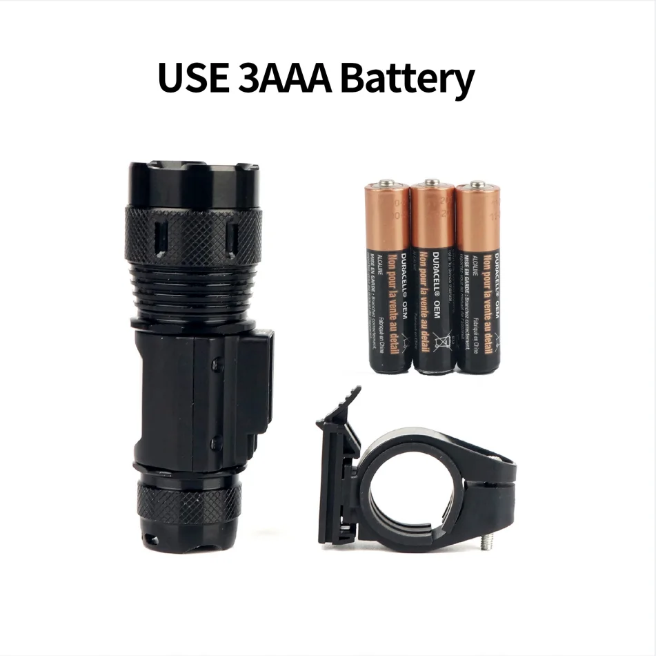 Factory Cheap Aluminium Bike Front Lights for Night Riding 3AAA Bicycle Front light 120lm Ultra Bright Safety Lights