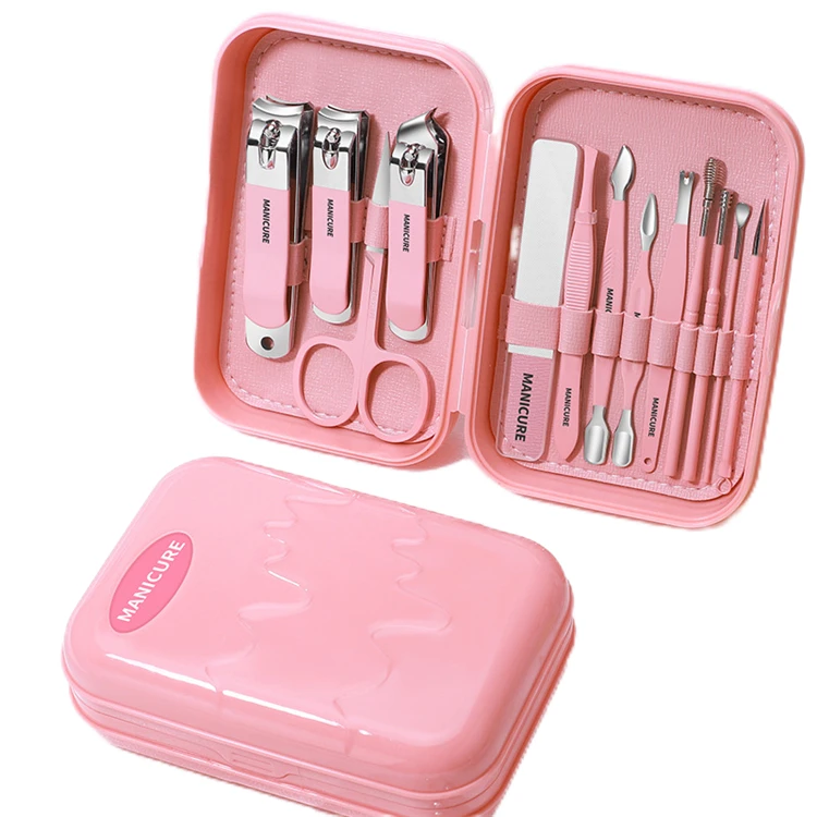 WELLFLYER MS-1081 Professional Pedicure Care Tools Stainless Steel Women Mens Grooming Kit for Travel 13pcs in 1