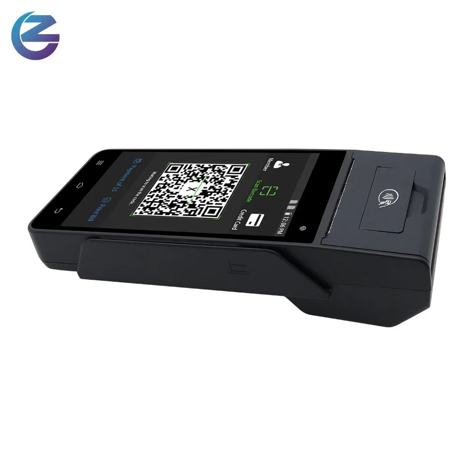 Сверху pos магнитный чип NFC кард-ридер GPS/4G/WIFI android с принтером все в одном pos-устройство
