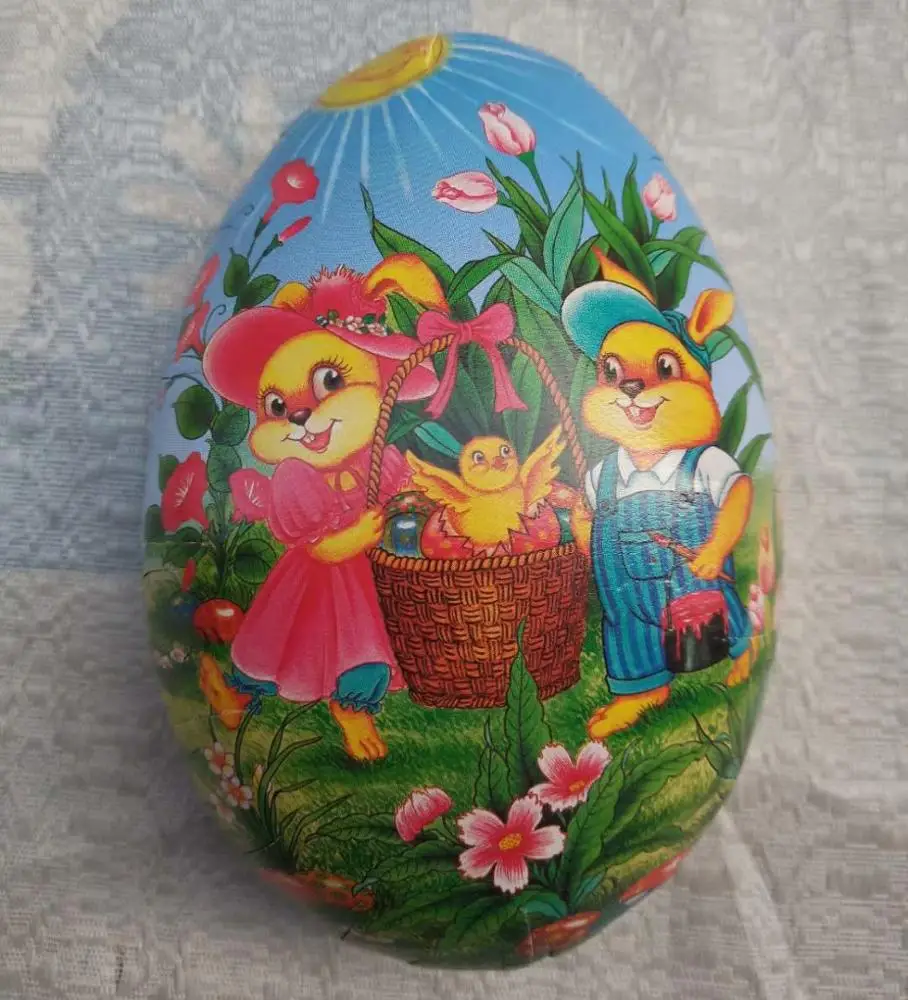 Easter Vintage Decoration Painted Giant Paper Mache Eggs for 2023 Easter Hunt Custom Diy Paper Eggs Ornament