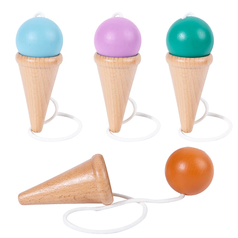 Children Traditional Skill Cup Custom Kendama Toy Wooden Skill Sword Cup Ball Games Outdoor Education Toys Sports Gifts