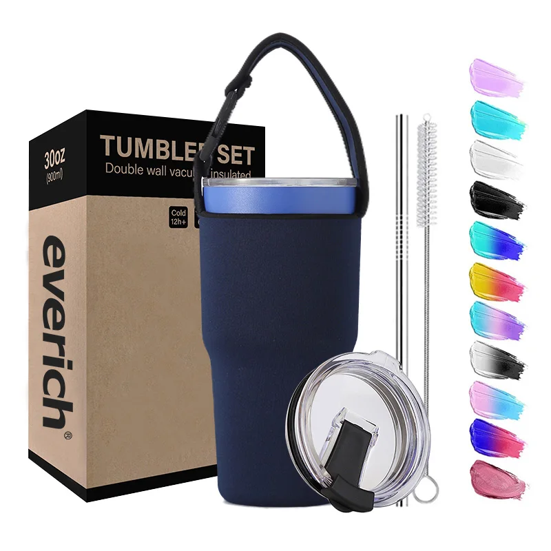 Customized Packing Insulation Vacuum Gradient Color 20oz/30oz Stainless Steel Wine Tumblers Beer Tumbler