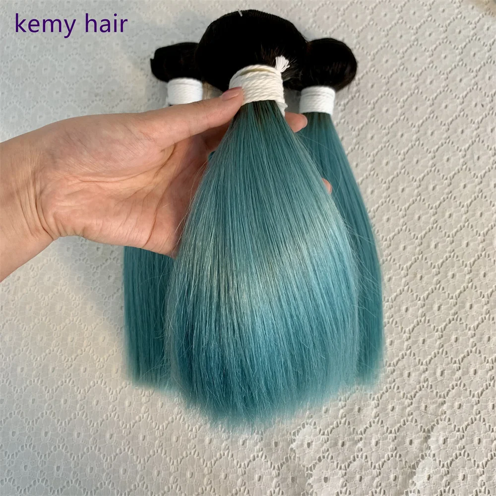 Hight Quality Vietnam Virgin Human Hair Bundles Colored Double Drawn Human Hair Weft  Wholesale Affordable price