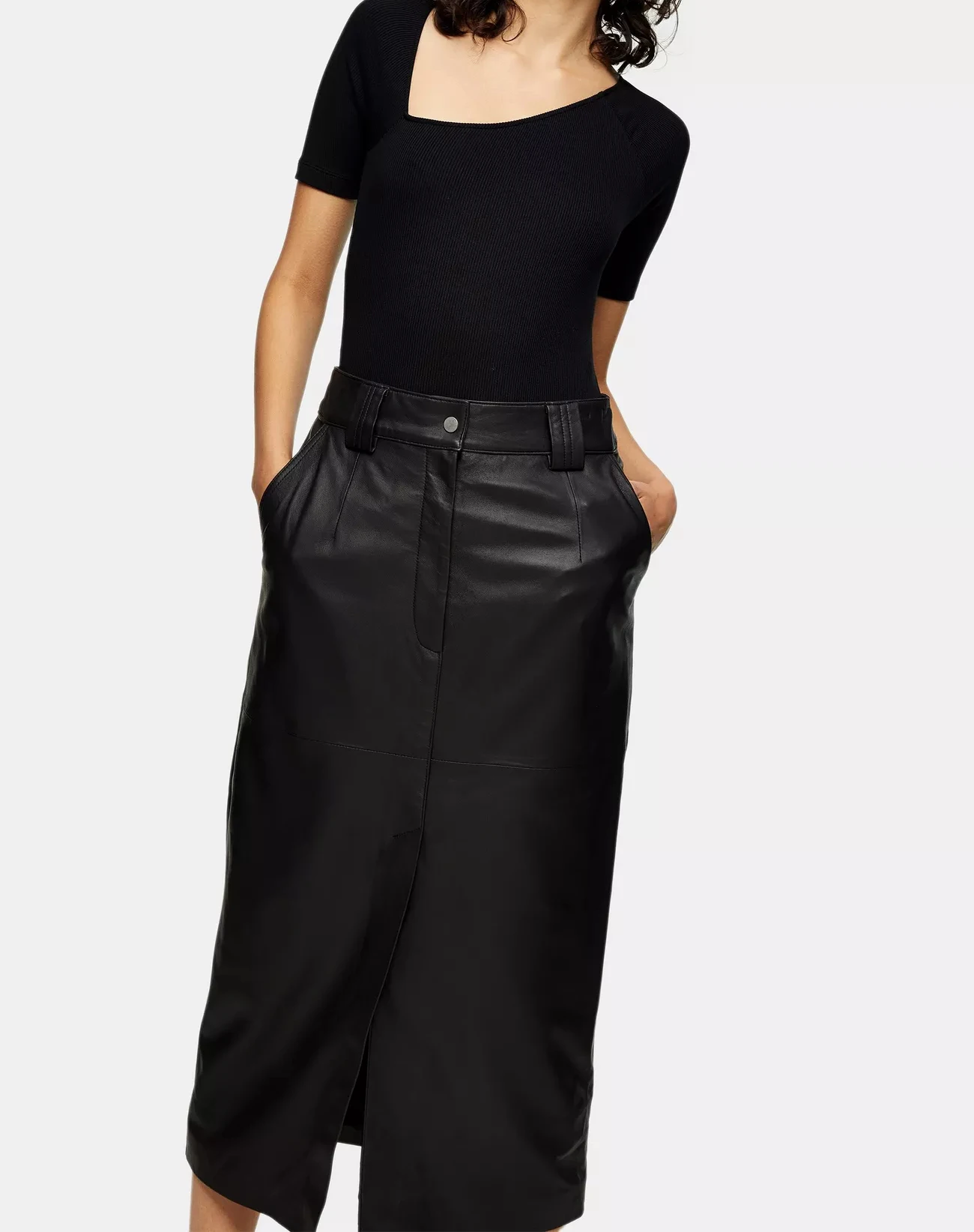 High Quality New Fashion Style  Faux Leather Long Skirt